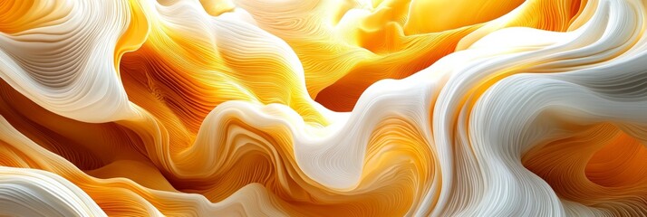 Elegant Gradient Waves Soft Buttercup and Orange Abstract Pattern for Minimalist Design