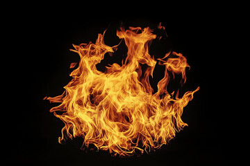 fire on black background, AI generated