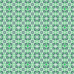 Elegant Green Floral Geometric Pattern