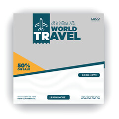 Travel social media post design template