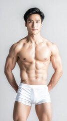 Fototapeta premium Hot Male Model in Sexy White Underwear