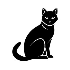 A modern, flat-design cat icon with sharp, clean lines, perfect for pet-related websites, apps, and branding.
