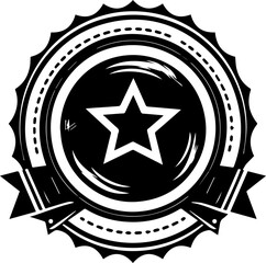 Badge vector design simple and elegant black and white