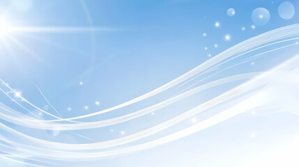 Fototapeta premium Abstract light blue background with flowing lines and sparkles. Use Presentation graphic, website backdrop