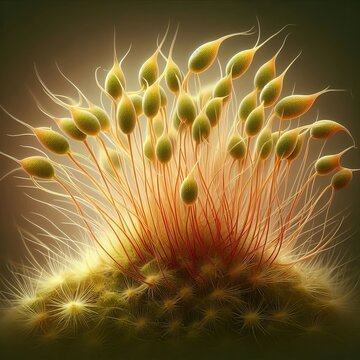 Moss Protonema Illustrate the tiny protonema of moss showing its