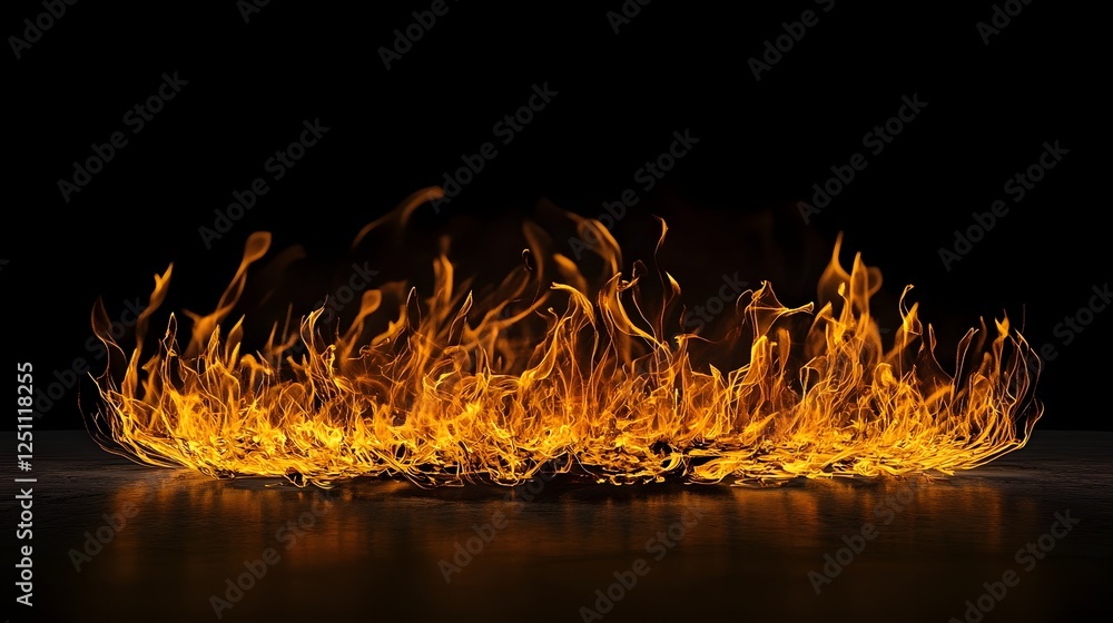 Leinwandbilder intense flames of a fiery blaze burning with extreme heat and energy creating a dramatic and powerfu