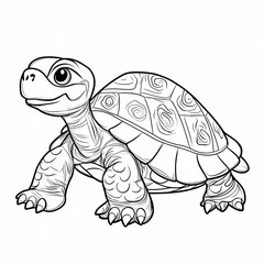 Fototapeta premium Vibrant Turtle Shell Coloring Book Page Illustration Creative Activity for Kids and Kids