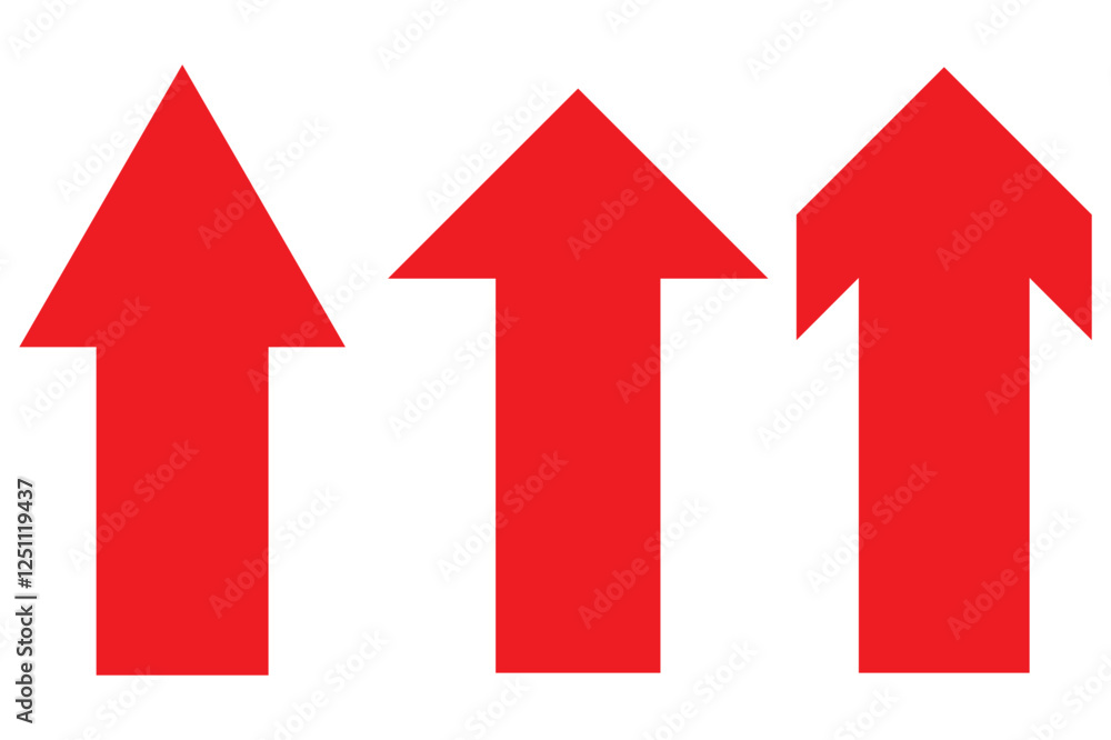 Poster up arrow icon of 3 types. isolated vector sign symbol.