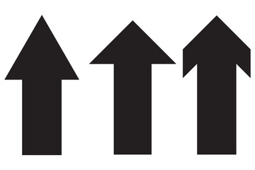 Up arrow icon of 3 types. Isolated vector sign symbol. 