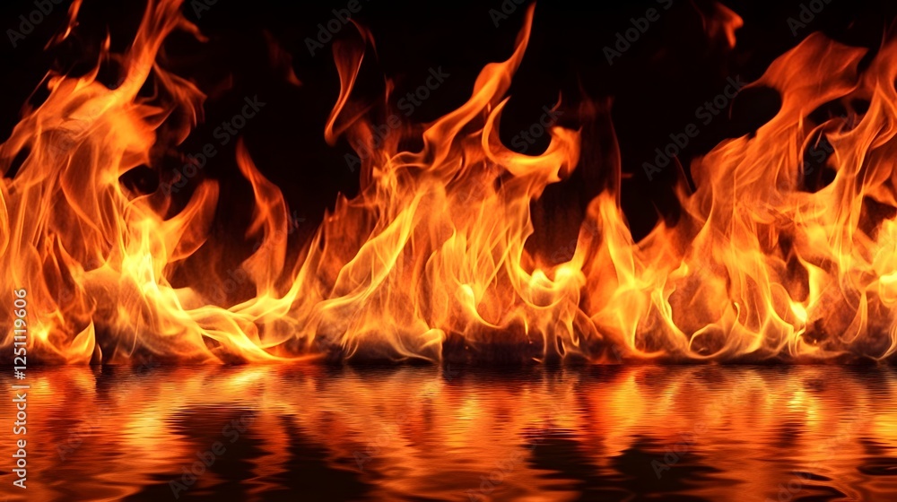 Aufkleber intense inferno of scorching flames engulfing the night sky in a fiery blaze of destructive energy a