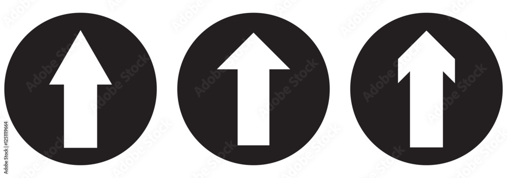 Poster up arrow icon of 3 types. isolated vector sign symbol.