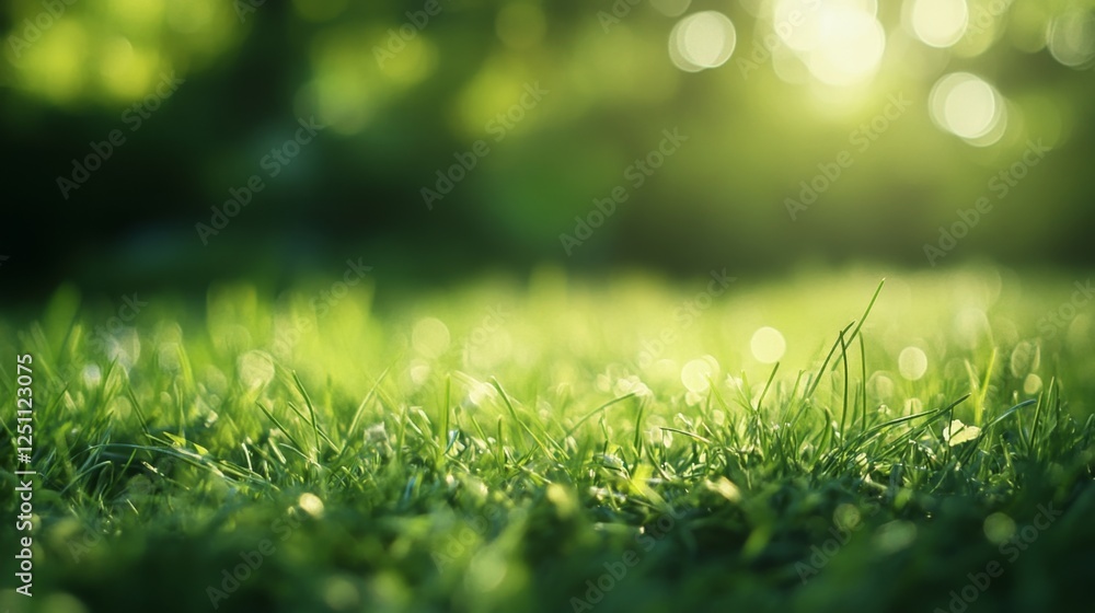 Aufkleber creating with defocused green grass texture natural environment stock image outdoors close-up ideal 