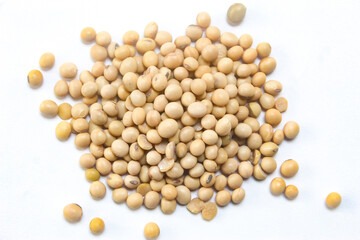 pile of soybeans isolated on white background