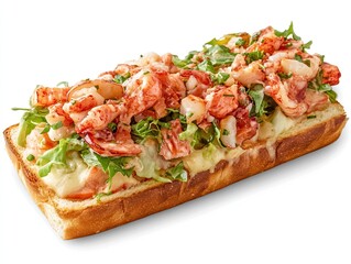 Delicious Lobster Roll Sandwich on Toasted Bread with Fresh Green Salad
