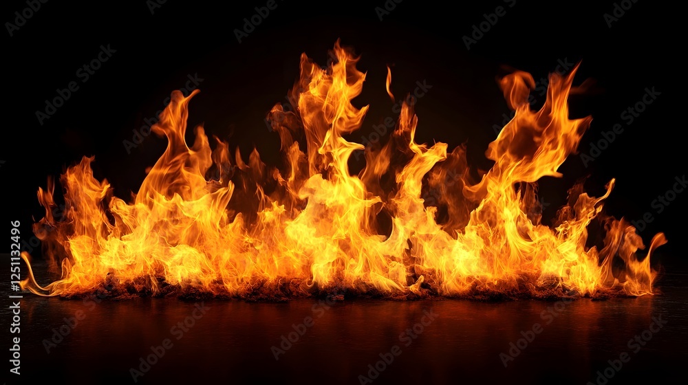 Poster powerful and dramatic scene of a raging inferno with intense flames fiery blaze and scorching heat t