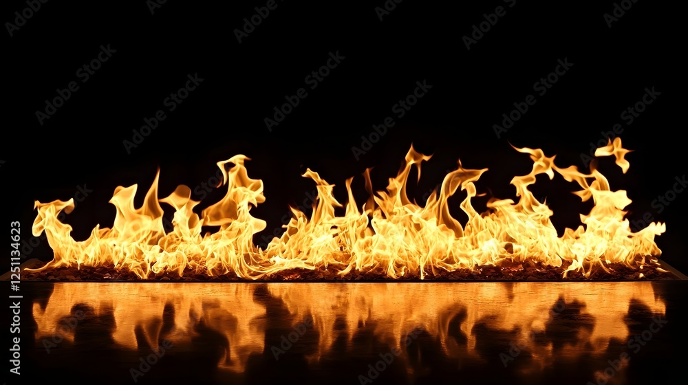Aufkleber Raging inferno of intense flames engulfing the entire scene with powerful energy and fiery ferocity creating a dramatic and cinematic backdrop of heat combustion and environmental destruction