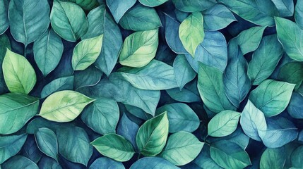 Creating fresh watercolor leaves pattern aeda digital art botanical environment creative viewpoint nature concept