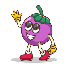 Funny doodle fruit cartoon with cute expression
