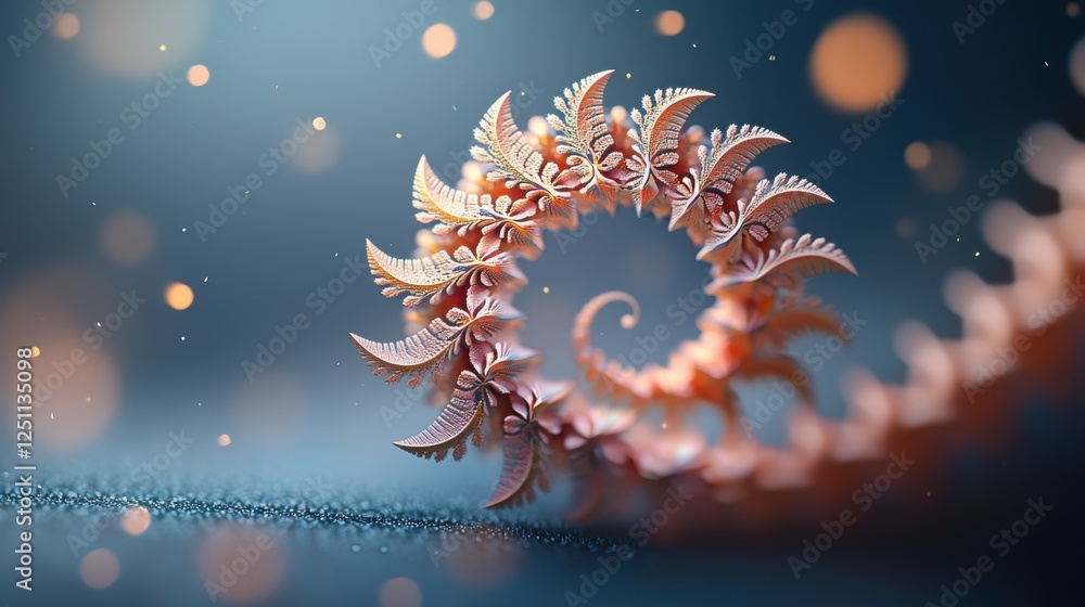 Poster a mesmerizing animation of a fractal spiral growing and evolving, with its colors shifting and patte
