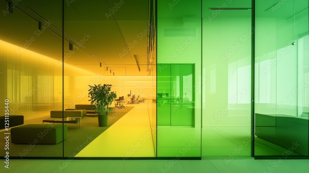 Poster highlighting elements with green gradient digital design creative workspace modern aesthetic visual 