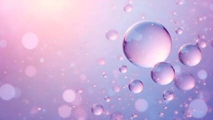 Pink soap bubbles. Copy space.