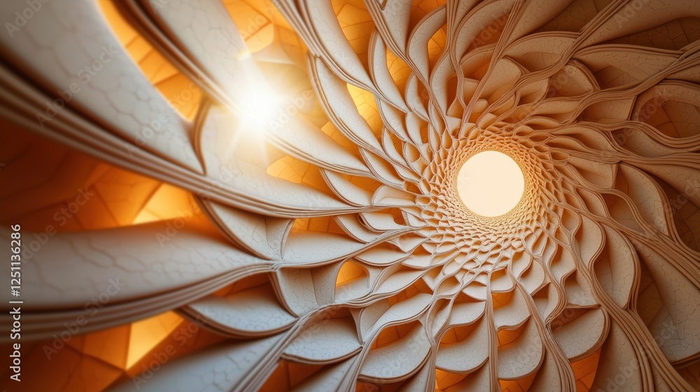Poster a perfectly symmetrical fractal mandala, with intricate patterns radiating outward from a central po