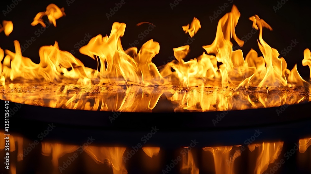 Poster Roaring Flames of Fury A Fiery Blaze Surging with Intense Energy and Unrestrained Power Capturing the Untamed and Captivating Beauty of a Raging Inferno in a Dramatic and Display of Nature s Raw