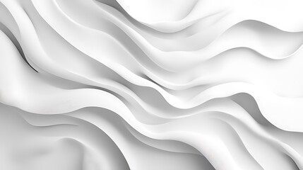 Obraz premium Abstract White Waves Flowing Softly Elegant Design