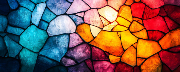 Colorful stone mosaic wall texture