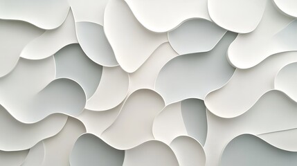 Abstract White Grey Organic Wave Pattern Design