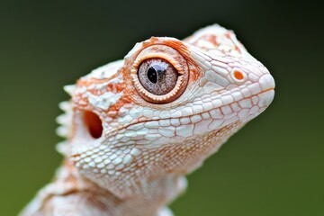 Fototapeta premium Close-up view of a vibrant lizard showcasing intricate scales in a natural setting