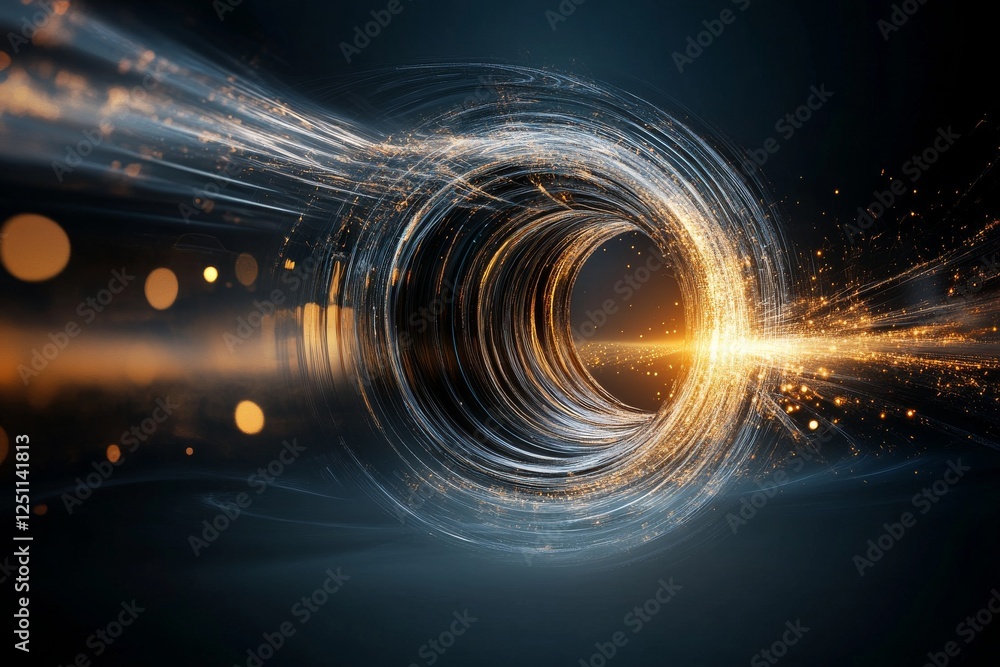 Aufkleber vortex of light and energy creating a mesmerizing cosmic swirl in a dark space