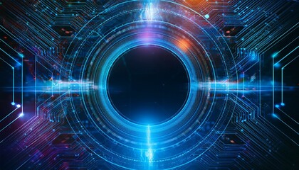 Fototapeta premium Abstract Technology Background with Glowing Circle