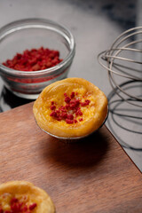 Redvelvet egg tart home made