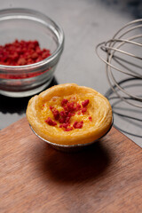Redvelvet egg tart home made