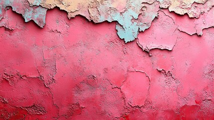Naklejka premium Saturated pastel coral pink colored low contrast concrete textured background. Empty colorful wall texture with copy space for text overlay and mockups. - color trend.