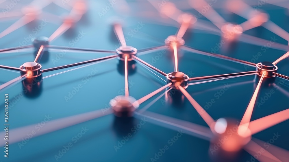Poster a glowing network of interconnected nodes and data streams, representing the complex world of fintec