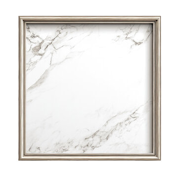 Elegant square frame with marble texture background perfect for showcasing artwork isolated on transparent background png