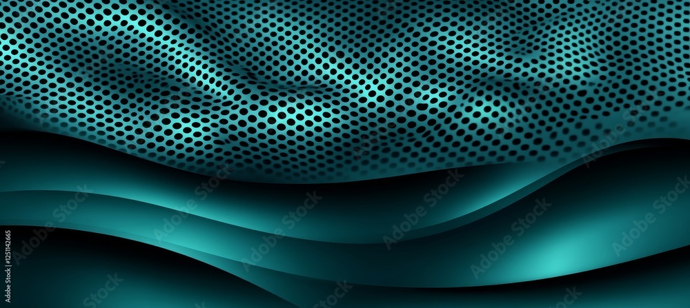 Poster abstract background with futuristic aqua mesh, flowing dynamic design for digital and print media.