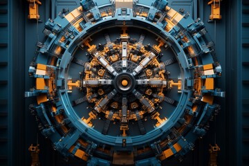 Fototapeta premium Intricate machinery of a futuristic power generation facility showcasing advanced engineering and design elements