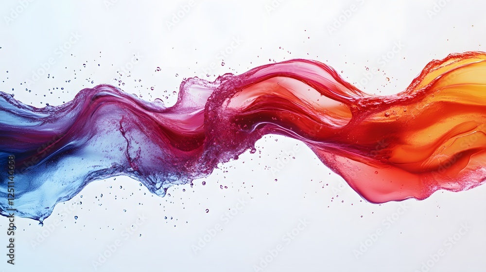 Poster vibrant fluid dynamic abstract art splashing with vivid colors captivating digital of colorful paint