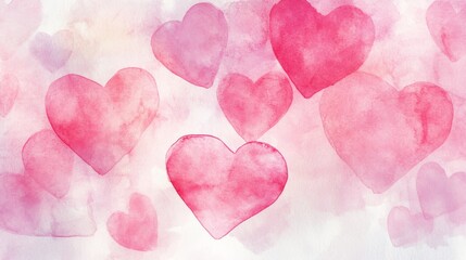 Fototapeta premium Creating soft pink hearts in dreamy watercolor artistic studio digital art calm environment close-up romantic concept