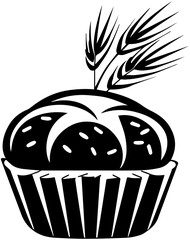 bread vector for bakery shop logo simple design