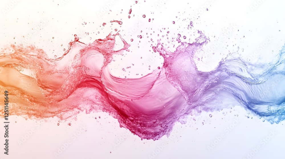 Aufkleber vibrant liquid splash of multicolored paint in dynamic motion forming abstract swirls and waves this