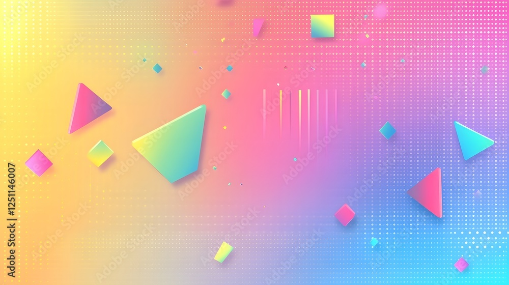 Poster Visually striking abstract background with a dynamic arrangement of geometric shapes color gradients and kaleidoscopic patterns  The digital artwork showcases a futuristic
