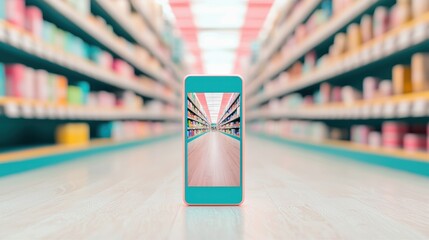 A shopper browsing personalized product recommendations on their smartphone while inside a store, highlighting AI driven personalization and targeted marketing.