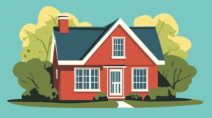 Naklejka premium Vector Image Set of House Designs: Modern and Classic Architectural Styles