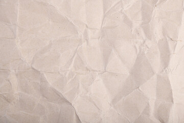 Crumpled paper texture highlighting irregular folds and shadows under soft lighting in an artistic layout.