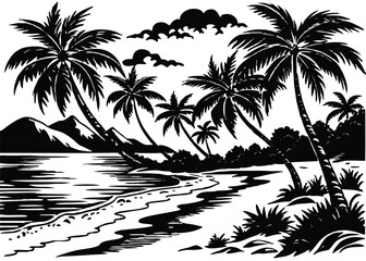 silhouette of palm tree vector