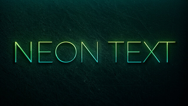 Thin Neon Tube Light Text Effect